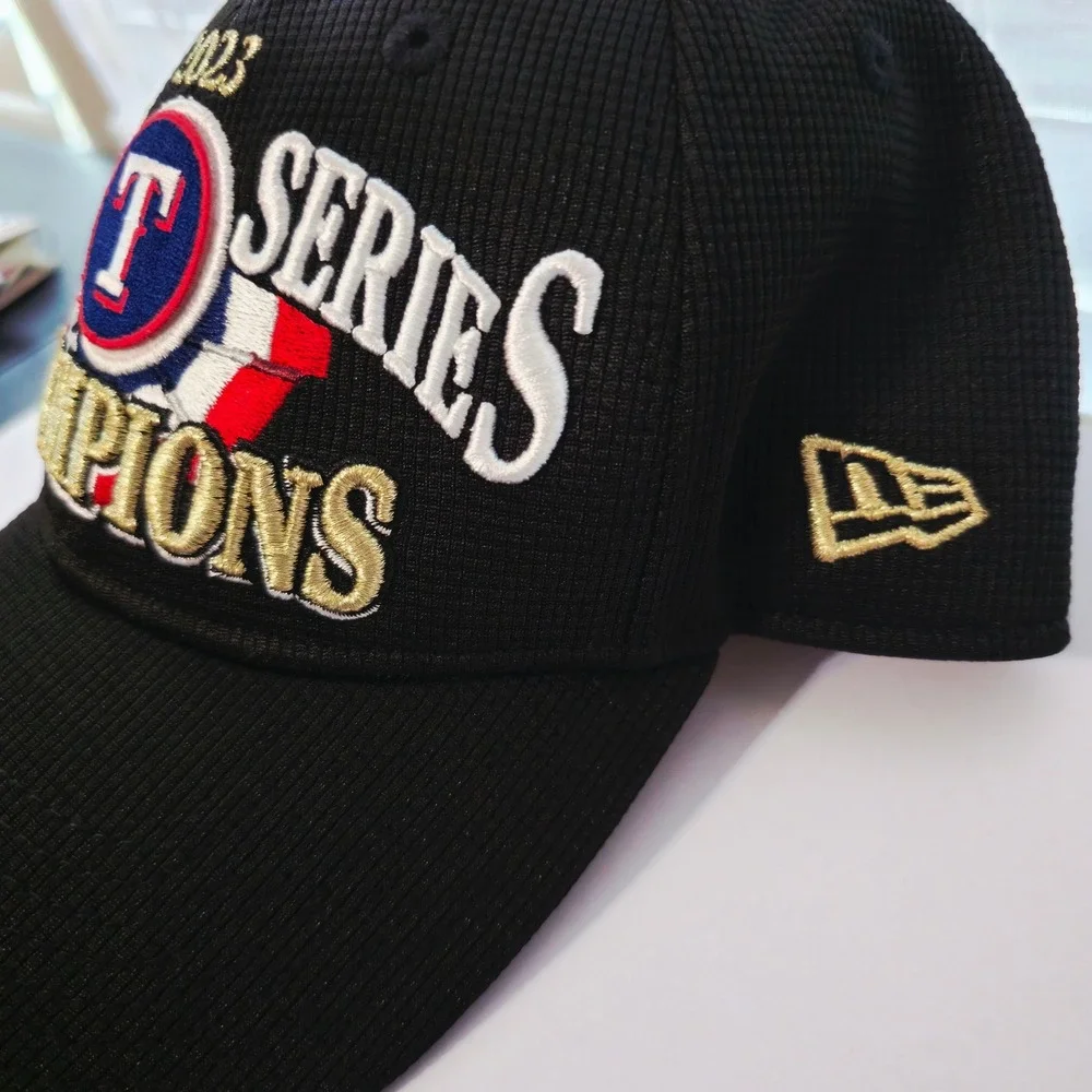 New Era Texas Rangers 2023 World Series Champions Hat 9FORTY Snapback Black MLB